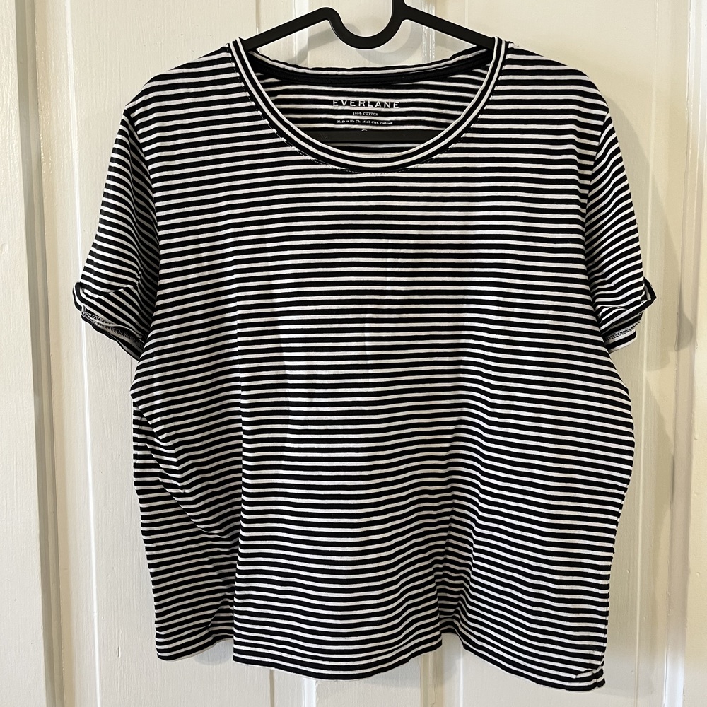 Striped Everlane Box Cut Tee